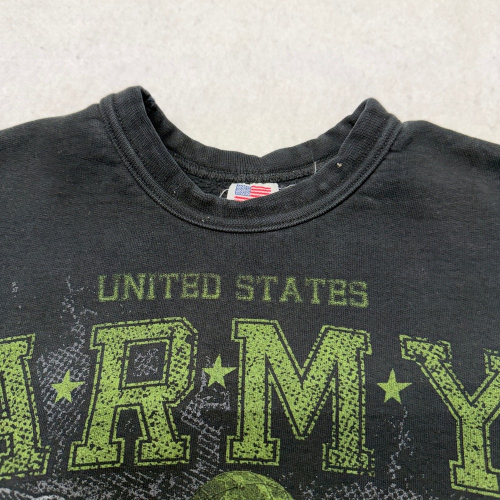Vintage US Army Sweatshirt Graphic Tank Eagle USA Made Cotton Black Mens Size M - Picture 3 of 12